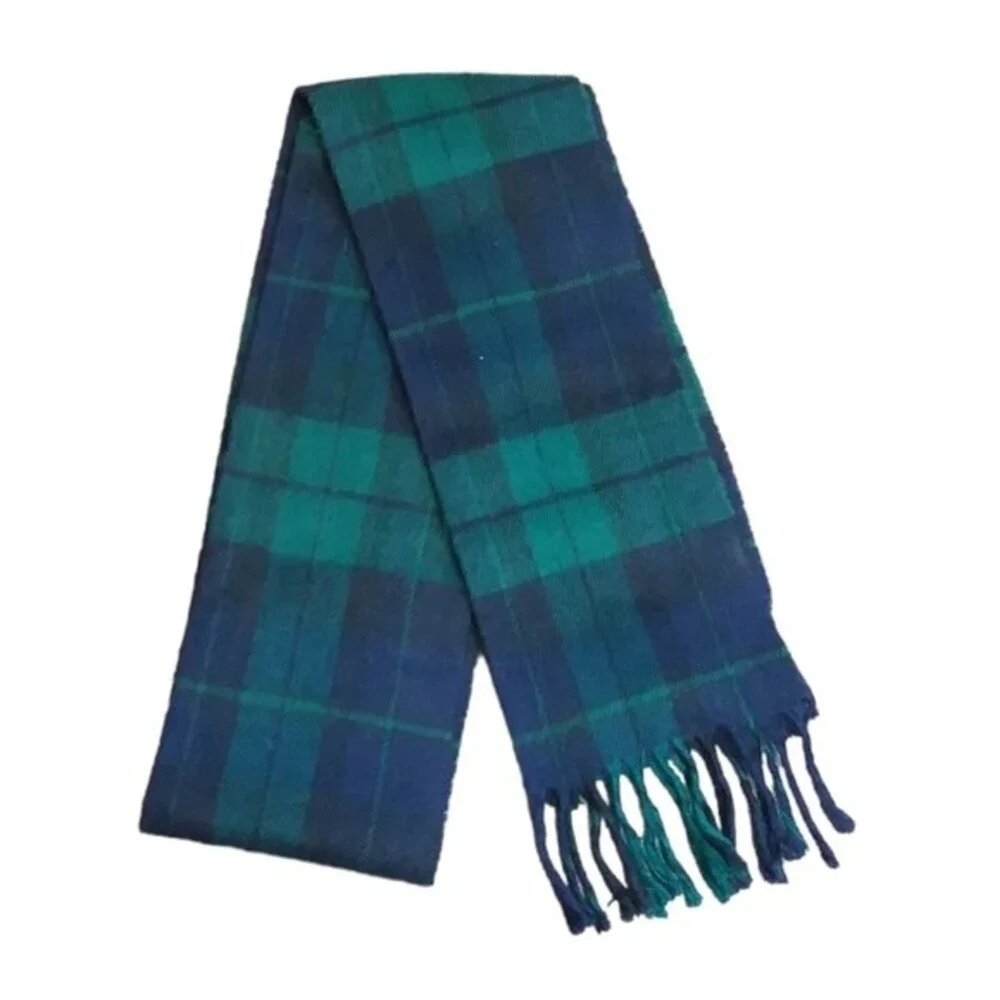 Christian Dior Cashluxe Green Black Plaid Scarf